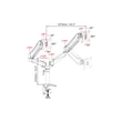 Univerzális asztali monitor tartó kar gázrugós dupla 15-27" max.8kg  DA-90353