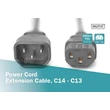 220V tápkábel C13/C14 Digitus/AK-440201-018-S,EFB/EK503.20