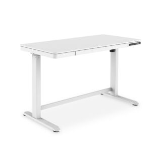 Állítható magasságú asztal fehér USB töltő, fiók elektromos max.50 kg