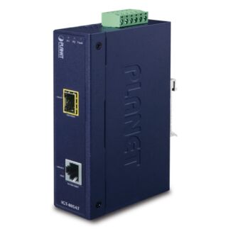IP30 Industrial 10/100/1000Base-T to Gi- gabit ŰSFPConverter with 802.3at