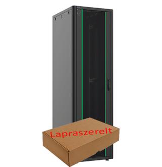 42U szerver rack szekrény   600X600 fekete  lapra szerelt