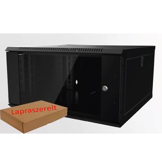 6U fali rack szekrény 600x600 hegesztett fekete