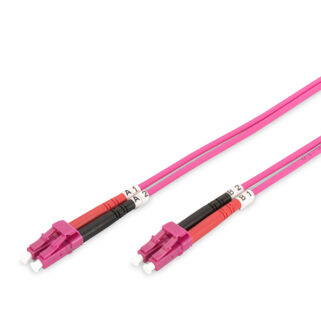 Opt. patch LC-LC 50/125 OM4 duplex  10m violet LSZH Cable