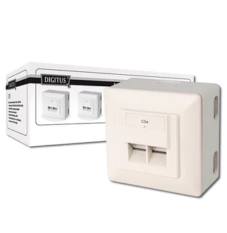 Fali doboz 2xRJ45 FTP döntött DN-9002/B5-N