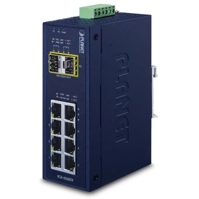 Planet Industrial 8-Port 10/100/1000T + 2-Port 100/1000X SFP Ethernet Switch