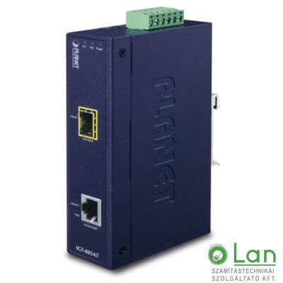 IP30 Industrial 10/100/1000Base-T to Gi- gabit ŰSFPConverter with 802.3at