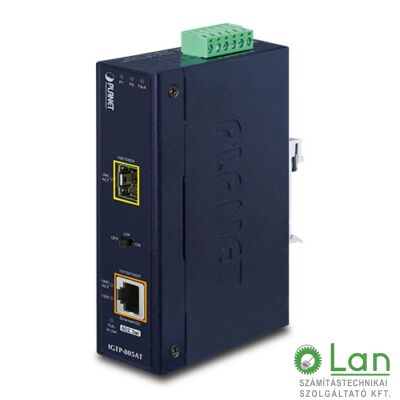 IP30 Industrial 10/100/1000Base-T to Gi- gabit ŰSFPConverter with 802.3at POE+