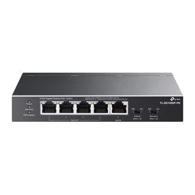 5-Port Gb Desktop PoE+ Switch with 1-Port PoE++ In and 4-Port PoE+Out