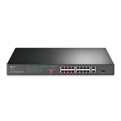 16-Port 10/100 Mbps + 2-Port Gb Rackmoun Switch with 16-Port PoE+