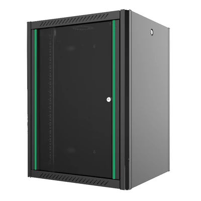 9U fali rack szekrény 600x450 hegesztett fekete