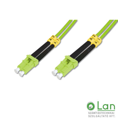Optikai patch LC-LC 50/125 OM5 duplex 10 m Zöld  2mm LSZH kábel