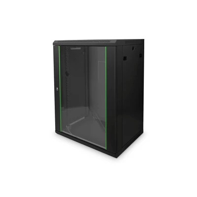 16U fali rackszekrény 600x450 RAL9005 DN-19 16-U-EC-SW