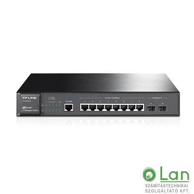 TP-LINK 8 port 10/100/1000 asztali layer 2 , 2SFP