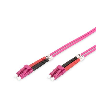 Optikai patch LC-LC 50/125 OM4 duplex 1m Violet 2mm LSZH Cable