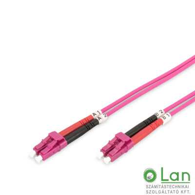 Optikai patch LC-LC 50/125 OM4 duplex 1m Violet 2mm LSZH Cable