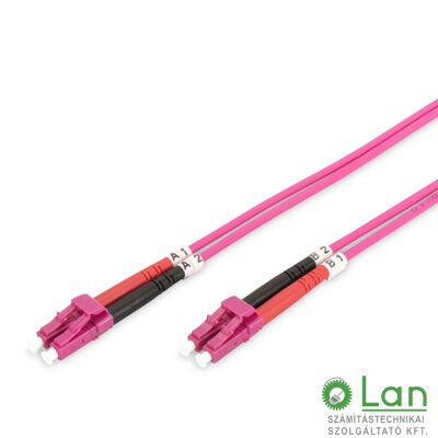 Opt. patch LC-LC 50/125 OM4 duplex  10m violet LSZH Cable