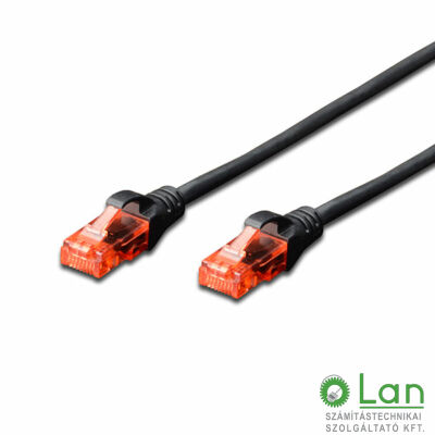 UTP Cat6 patch kábel 2 m, fekete DK-1617-020/B