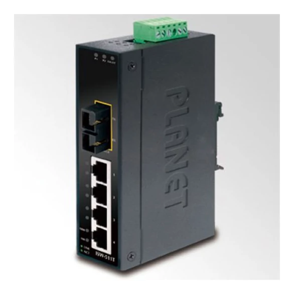 Planet ISW-511T IP30 Slim Type 4-Port Industrial Switch + 1-Port 100Base-FX SC